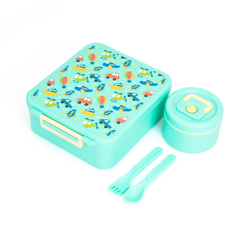 🍱Set de fiambrera tipo bento hermética de grado alimenticio para niños, con tazón para sopa y 4 compartimentos, ideal para estudiantes.