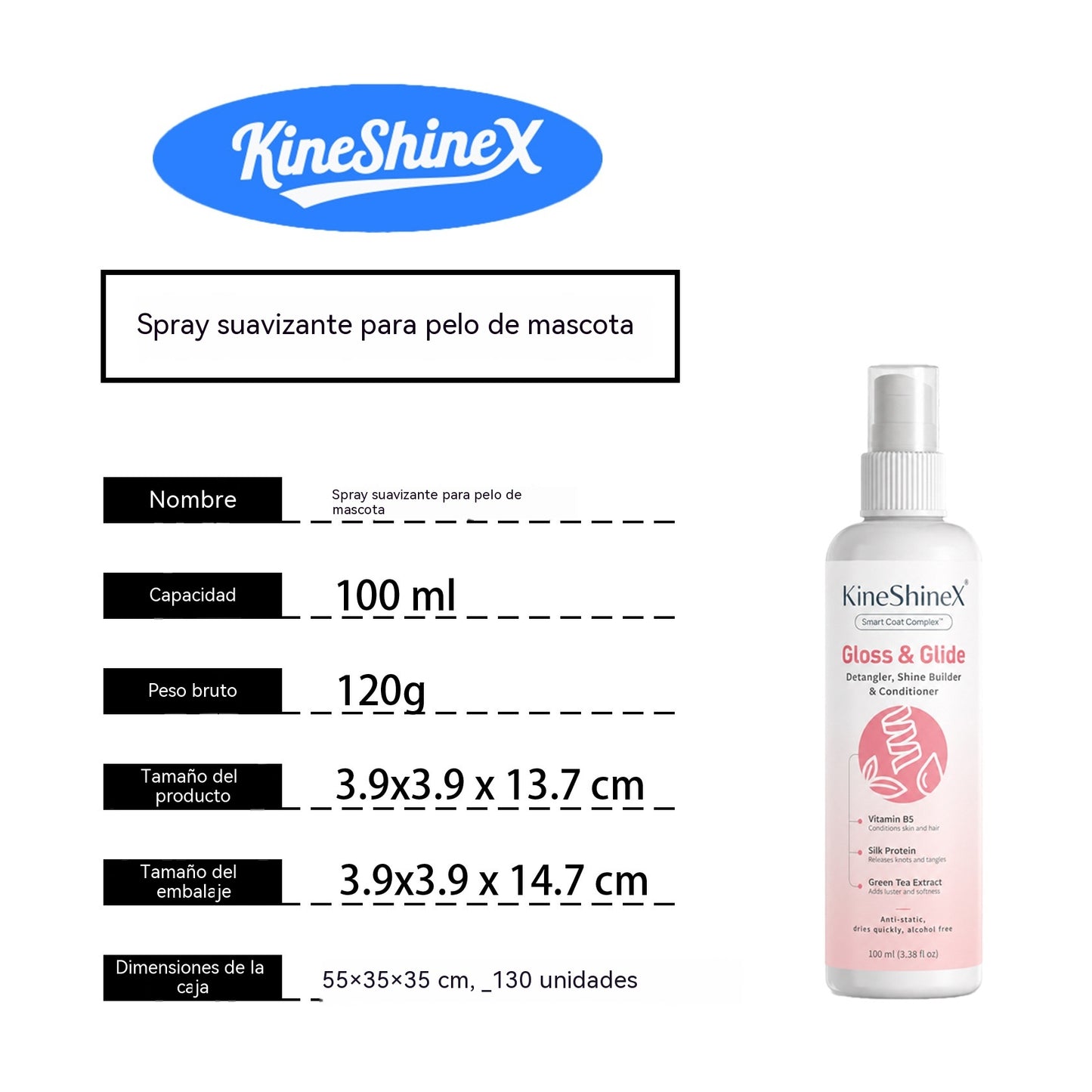 🐾 Spray 3 en 1 para el cuidado de mascotas sin enjuague: limpia, desodoriza y desenreda.