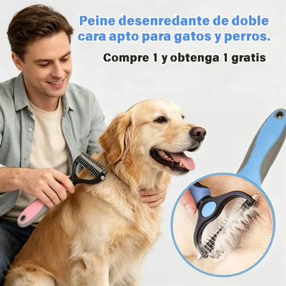 🐶【Compre 1 y obtenga 1 gratis，2 piezas】Cepillo de doble cara para el aseo de mascotas y la eliminación de pelo