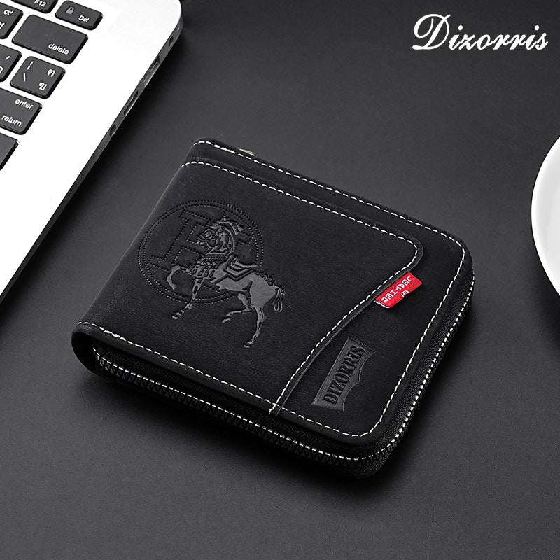 🔥🔥Novi i elegantni muški kratki novčanik s patentnim zatvaračem u retro stilu.