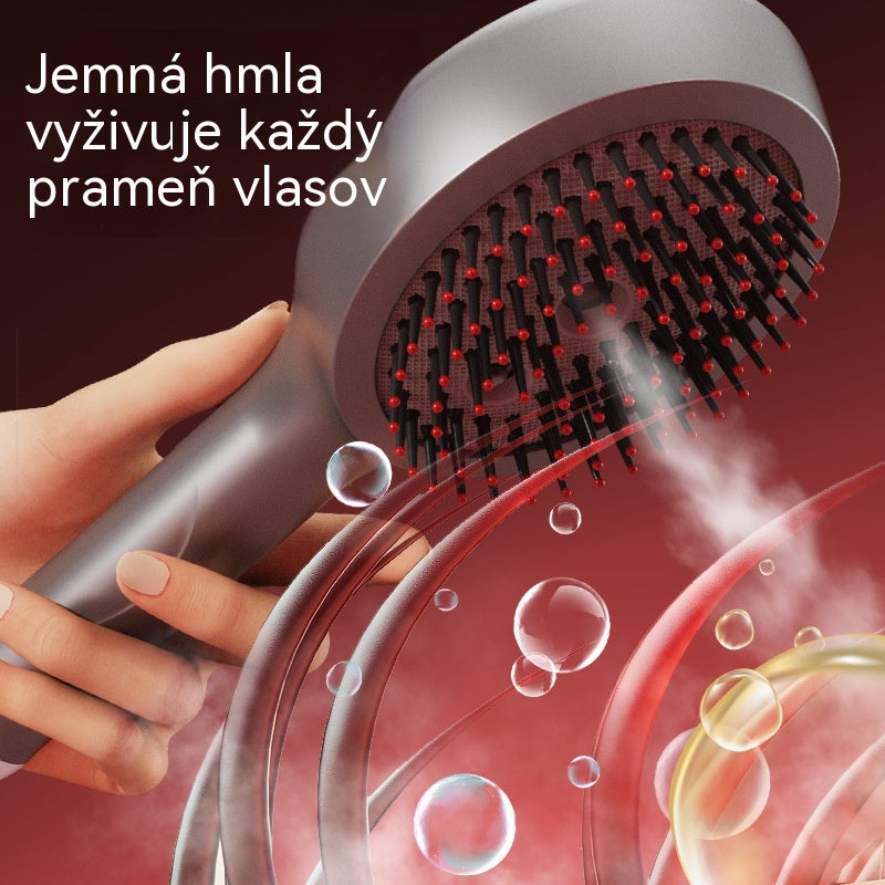 💆‍♀️Tento masážní hřeben s funkcí rozprašování dokáže uvolnit pokožku hlavy, je vhodný pro styling a domácí péči o vlasy a má také vibrační masážní funkci.