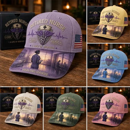 💜Commemorative hat in honor of the healing work of a retired nurse