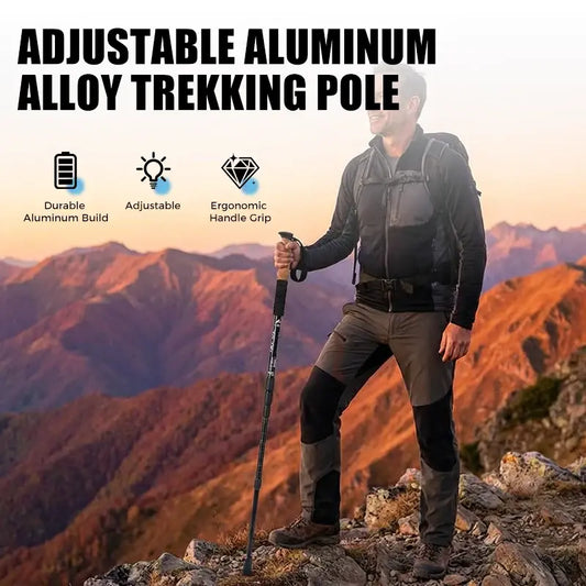 Bastón de trekking ajustable de aleación de aluminio