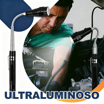 🛠🚗Magnetický nástroj na vyťahovanie predmetov pri opravách áut s ohybnou teleskopickou tyčou a LED svetlom 💡
