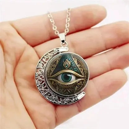 👁️ ¡Disfruta ahora de un 50% de descuento! ✨ Este collar cuenta con un colgante vintage de ojo que todo lo ve, un diseño misterioso, ligero y duradero, perfecto para el día a día o para ocasiones especiales. 🖤