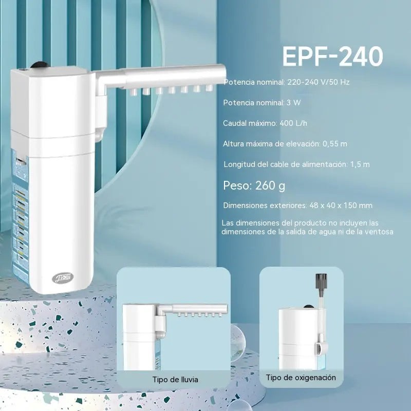 Filtro interno 3 en 1 y bomba para cambio de agua para acuarios