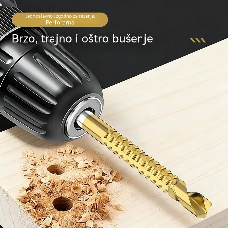 🛠️🔧(6 komada) 2-u-1 svrdlo za čelik s titanskim premazom - šesterokutni prihvat, pogodno za bušenje i urezivanje u drvu i metalu🔩