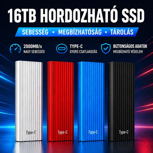 🏆Korlátozott ideig érvényes ajánlat⚡ 🔥16 TB-os nagy kapacitású, hordozható Mini Type-C SSD meghajtó