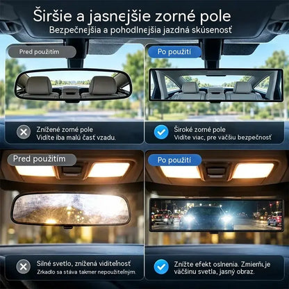 Univerzálne panoramatické vnútorné spätné zrkadlo na pripnutie do auta