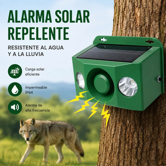 🔥🐅Repelente ultrasónico de animales salvajes alimentado por energía solar