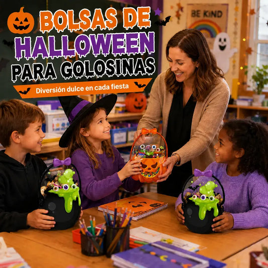 20 piezas 27€ 🎃Bolsas de plástico para dulces de Halloween, bolsas para caramelos de truco o trato