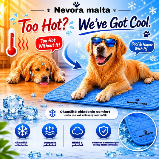 📢 50% zľava 🔥! Chladiaca podložka pre domáce zvieratá (bez nutnosti plnenia vodou) 🧊 — Vyrobená z priedušnej oxfordskej látky; vhodná do všetkých typov pelechov alebo prepraviek pre domáce zvieratá.