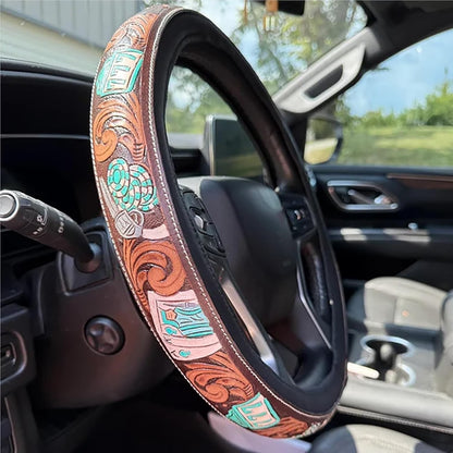 Funda universal para volante de coche vaquero retro del oeste