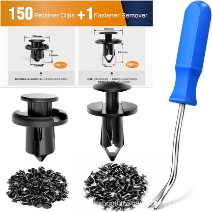 【Juego de 150 piezas + alicates】Juego de hebillas de plástico para tornillos de expansión automotrices