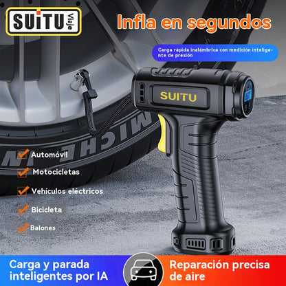 🚗💨✅Compra 1 y llévate 1 gratis🔥Inflador de neumáticos portátil inalámbrico multifuncional para coche con pantalla digital