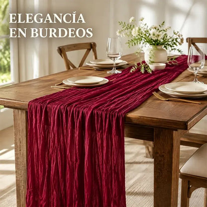 【2 piezas 27€】Camino de mesa de gasa estilo bohemio, camino de mesa romántico y transparente para bodas, despedidas de soltera, baby showers y fiestas de cumpleaños.