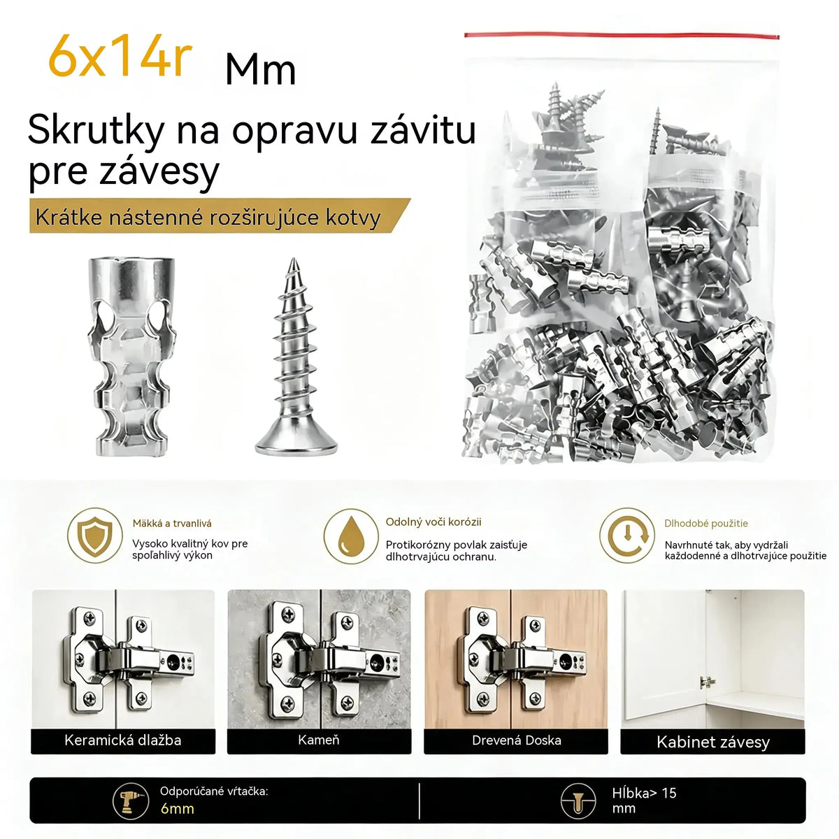 🛠️【100 párov】🔩 Sada samovrtných kotiev pre sadrokartónové dosky so skrutkami 🧱 – Príslušenstvo na montáž na stenu, ktoré sa ľahko inštaluje