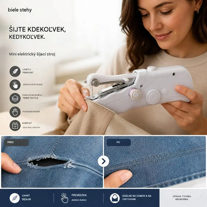 🧵 Mini elektrický šijací stroj — Ľahký, prenosný a ľahko ovládateľný! ✨