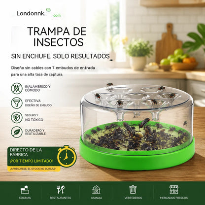 🔌✅ Trampa para moscas reutilizable: ¡sin electricidad ni veneno! 🏠 Segura para usar en la cocina y cerca de niños y mascotas.
