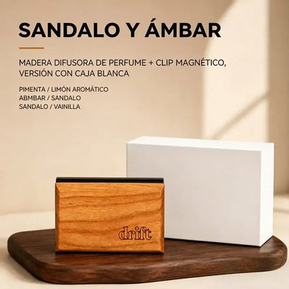 Ambientador para coche – Ambientador con auténtica base de madera – Eliminador de olores para interiores de coche – Fragancia de larga duración