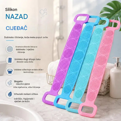 4 komada za 26 €🌿🛁 Izuzetno duga silikonska četka za leđa – Čisti, masira i njeguje! ✨💙