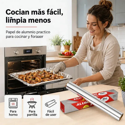 Papel de aluminio grueso para uso doméstico