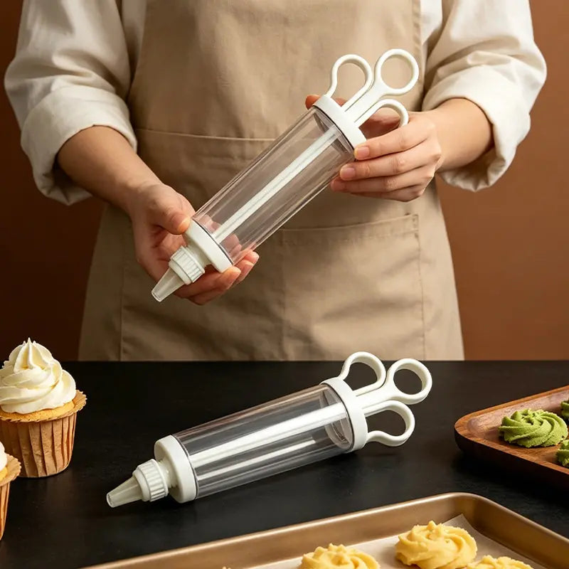 🎂 ¡50% de descuento! 🧁 Set de pistolas para decorar pasteles: 6 boquillas de acero inoxidable, fáciles de usar ✨