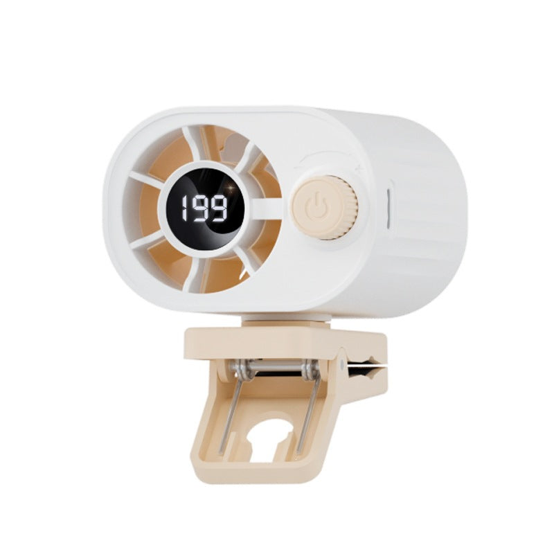 🌀 Hands-free ventilátor s LED displejom, integrovaným klipom a 199 nastaviteľnými rýchlosťami