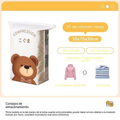 🧳【Juego de 5 piezas】💨 Bolsa de almacenamiento al vacío grande y compresible: no requiere bomba, es a prueba de fugas e ideal para ahorrar espacio en maletas y en casa ✈️