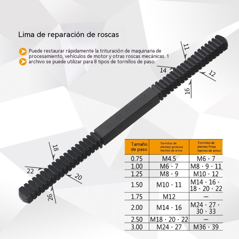 🎉 Promoción 2026: ¡Más de 26 000 unidades vendidas! 🔧 Lima para reparación de roscas: Acero termotratado de múltiples pasos ⚙️