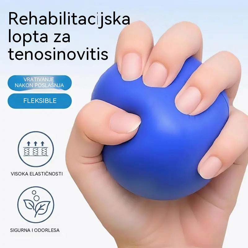 Ortotske lopte s prstenovima za fiksiranje za rehabilitaciju prstiju i šake, pogodne za trening snage i pokretljivosti kod starijih osoba ili pacijenata s moždanim udarom.