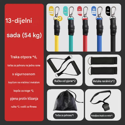 💪Set traka za otpor od 13 dijelova s ručkama, pogodan za korištenje u kućnoj teretani