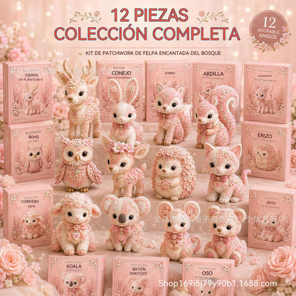 🧸Conjunto de patchwork de fieltro rosa para hacer tú mismo