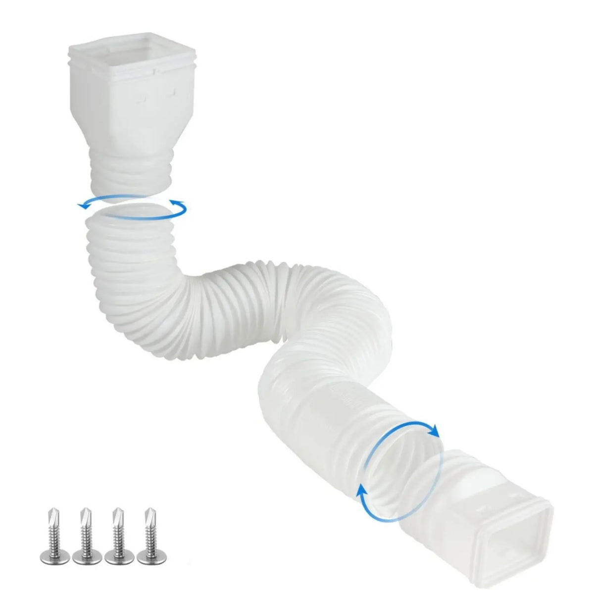 🏡 Kit de extensión flexible para bajante de canalón – Tubo de drenaje ajustable de 22 a 63 pulgadas con filtro de hojas para proteger los cimientos