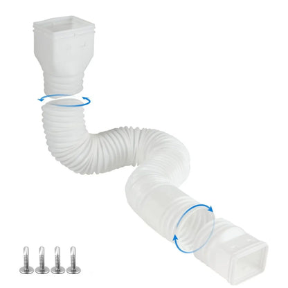 🏡 Kit de extensión flexible para bajante de canalón – Tubo de drenaje ajustable de 22 a 63 pulgadas con filtro de hojas para proteger los cimientos