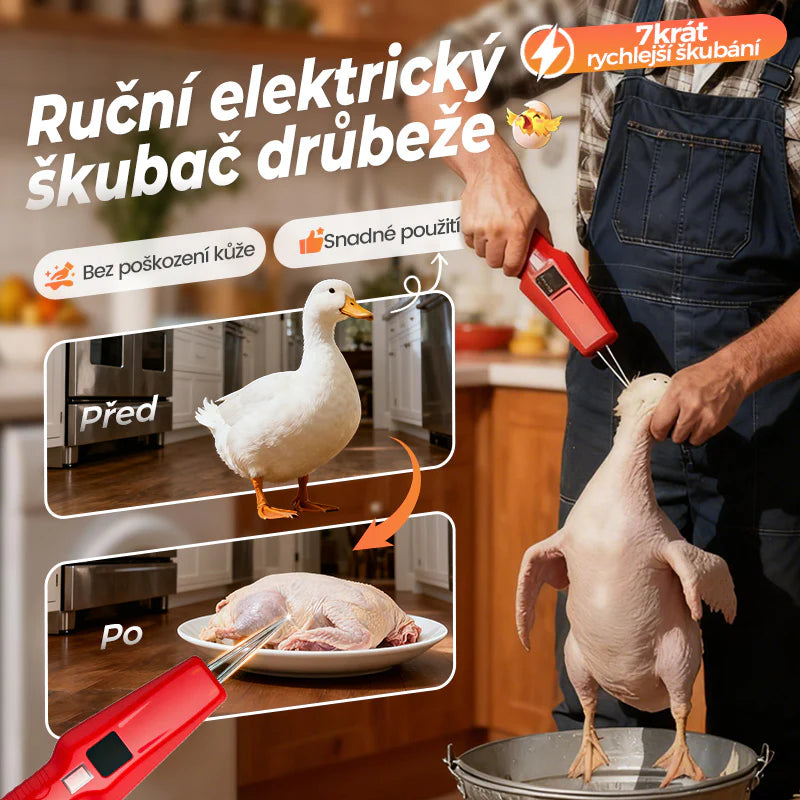 🐓🦆Prijenosni električni uređaj za čupanje peradi (piletine, pataka, gusaka) – USB punjenje