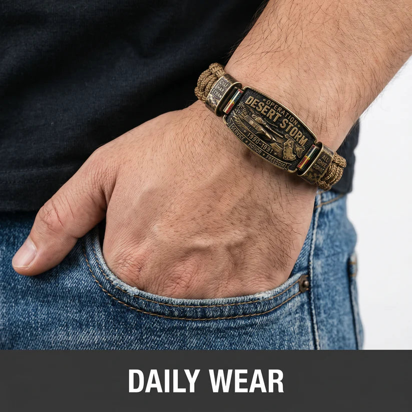 🎖️Pulsera de paracord de veterano de la Operación Tormenta del Desierto