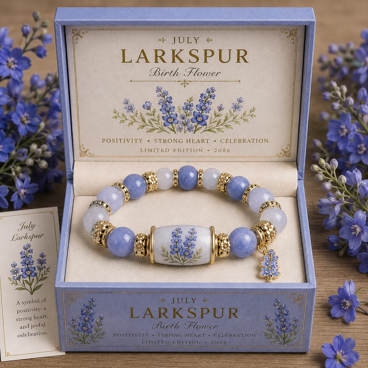 🔥🔥【Kúpte 1 a získajte 1 zadarmo】Získajte 2 položky len za 22 eur🎁✨Náramok s kvetmi k narodeninám v decembri, prívesok s kvapkou oleja z zliatiny a ružou v kombinácii s náramkom z chalcedónu🌸