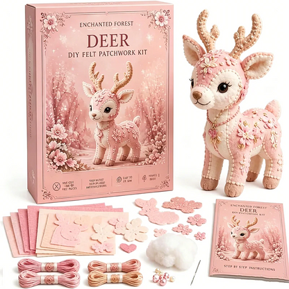 🧸Conjunto de patchwork de fieltro rosa para hacer tú mismo