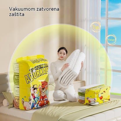 🧳【Set od 5 dijelova】💨 Velika, stlačiva vakuumska vrećica za pohranu: nije potrebna pumpa, nepropusna je i idealna za uštedu prostora u koferima i kod kuće ✈️