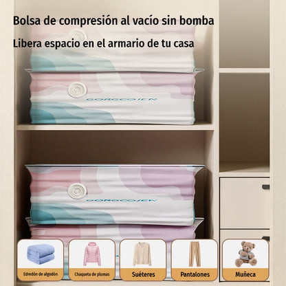 🧳 5 artículos por 28 euros 💨 Bolsa de almacenamiento al vacío grande y comprimible: no requiere bomba, es a prueba de fugas e ideal para ahorrar espacio en maletas y en casa ✈️