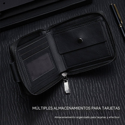📢¡Disfruta ahora de un 60% de descuento! 🔥Minicartera retro con cremallera para hombre