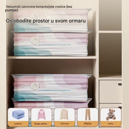 🧳  💨 Velika, stlačiva vakuumska vrećica za pohranu: nije potrebna pumpa, nepropusna je i idealna za uštedu prostora u koferima i kod kuće ✈️