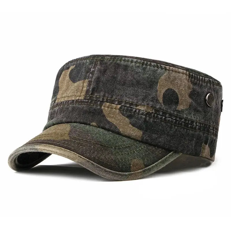 Gorra de cadete militar lavado, estilo vintage, para mujeres y hombres