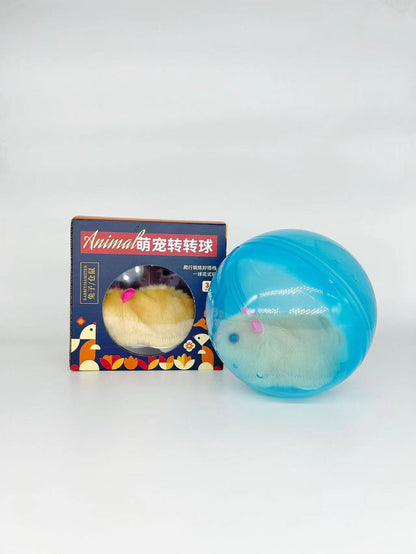 🐹 Juguete interactivo para gatos | Hámster y conejo que ruedan solos