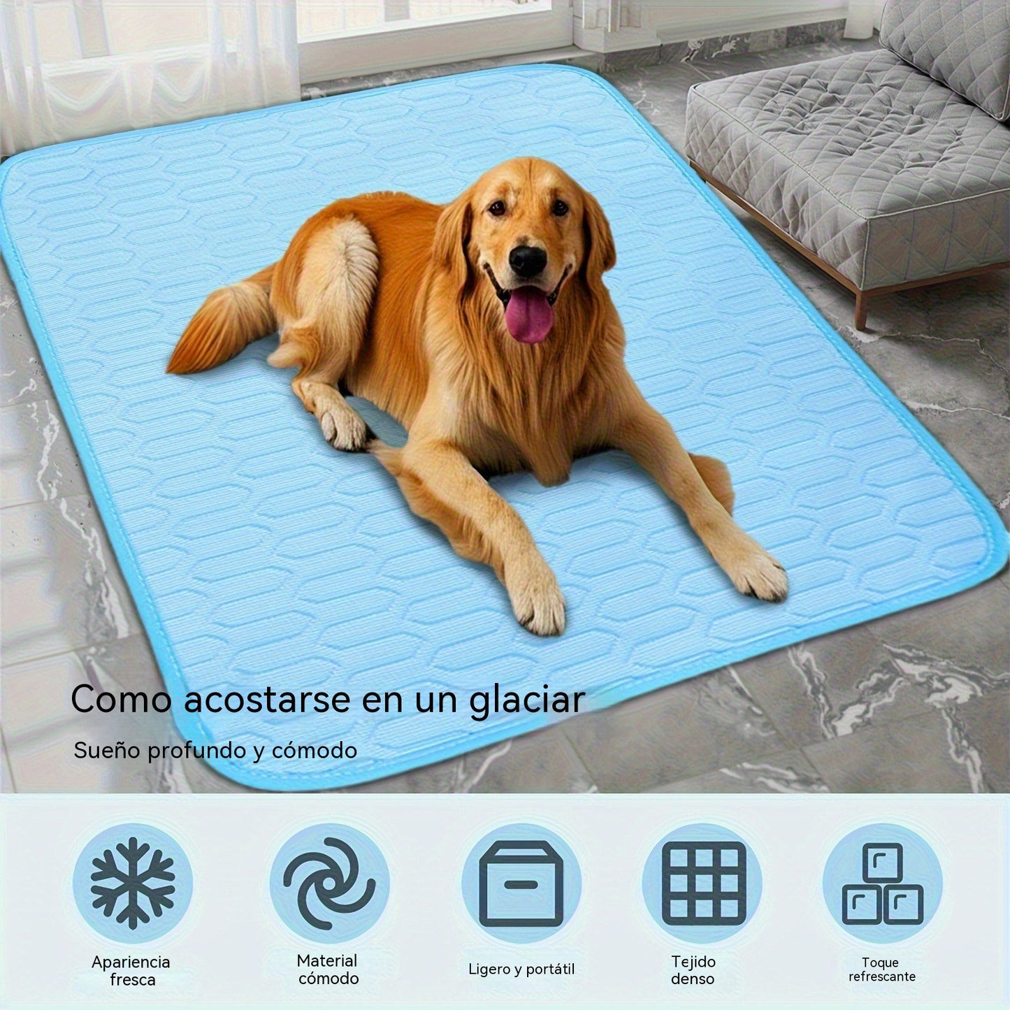 📢 ¡50 % de descuento 🔥! Alfombrilla refrescante para mascotas (no requiere llenado de agua) 🧊 — Fabricada en tejido Oxford transpirable; apta para todo tipo de camas o jaulas para mascotas.