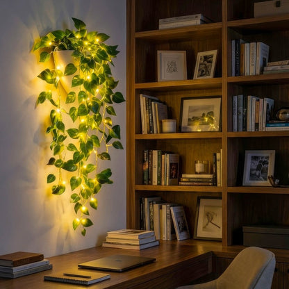 💡💡Luces LED verdes con forma de vid para la decoración del hogar.