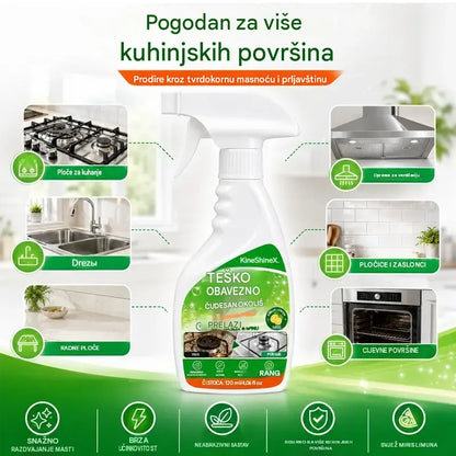 ✨ Snažan odmašćivač za kuhinju – učinkovito uklanja zagorenu masnoću, naslage ugljika i tvrdokorne mrlje sa štednjaka, napa i kuhinjskog pribora.