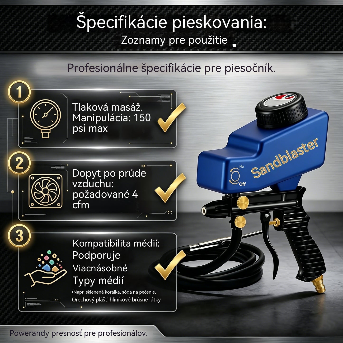 🔫✨ Prenosná pieskovacia pištoľ s gravitačným podávaním – na odhrdzavenie, leptanie a odhrotovanie