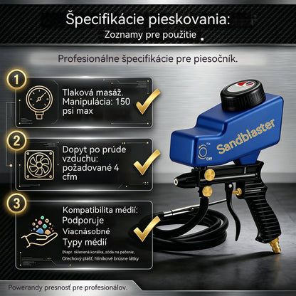 🔫✨ Prenosná pieskovacia pištoľ s gravitačným podávaním – na odhrdzavenie, leptanie a odhrotovanie
